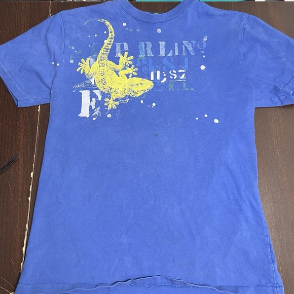 Ralph Lauren Other - Vtg Polo Ralph Lauren Boys M 10-12 Lizard Graphic Blue Tee Single Stitch *Flawed